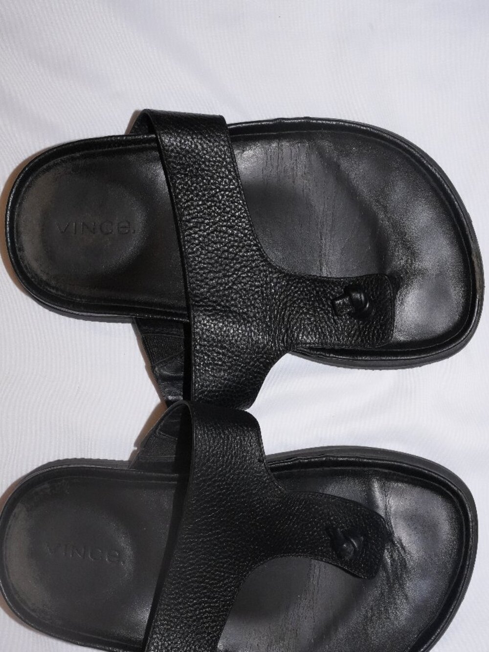 Vince Dali Men's Leather Thong Sandals Black 9.5